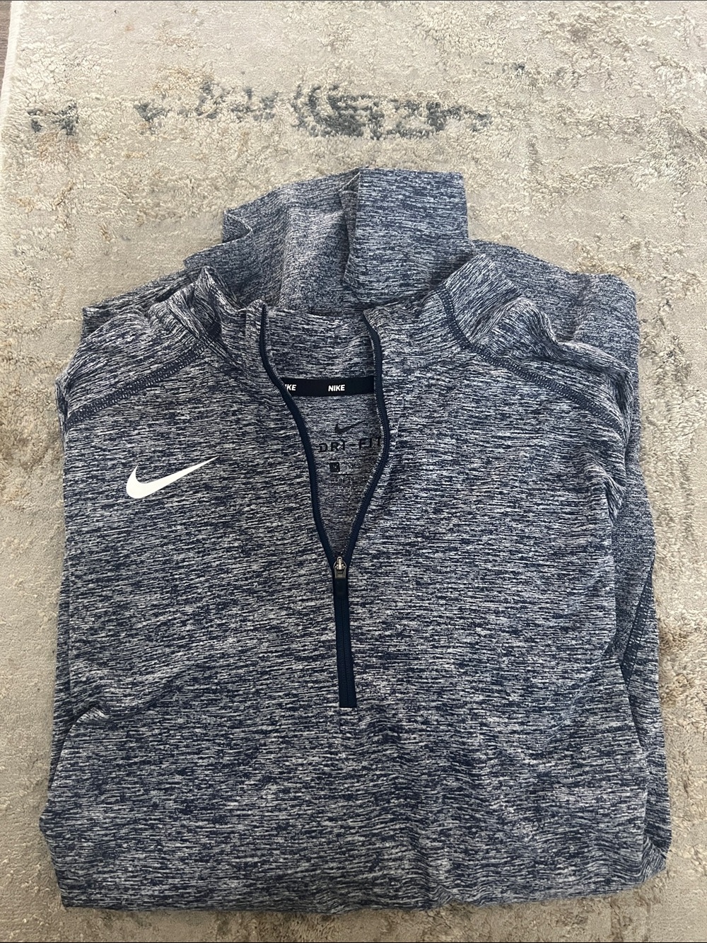 Nike Heathered Navy Blue Quarter-Zip Pullover